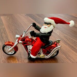 2006 Dan Dee Biker Christmas‎ Santa Motorcycle Chopper - Happy Holiday Works!